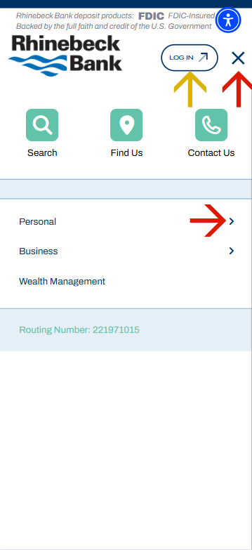 new website - mobile navigation screenshot 2